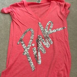 Pink sequin tee